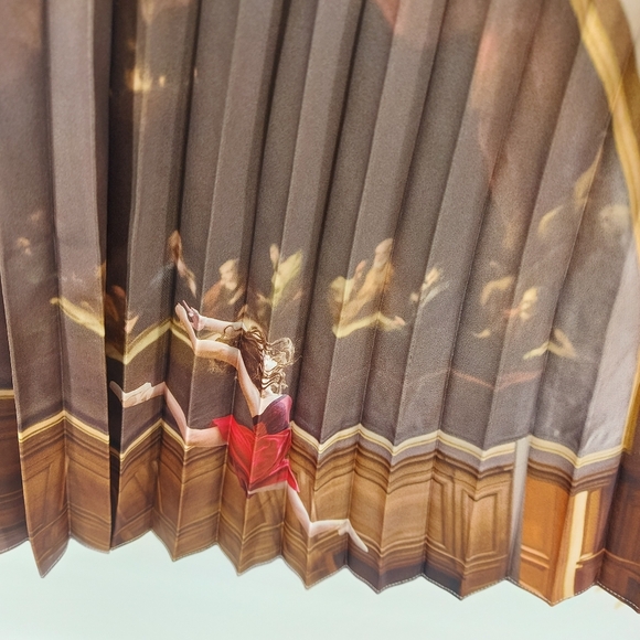 Mo & Co Edition Platnium pleated midi skirt with ballet dance print Size Medium - Picture 8 of 8